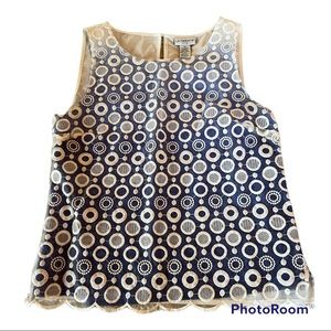 Liz Claiborne Petite Medium Blue & White  Tank